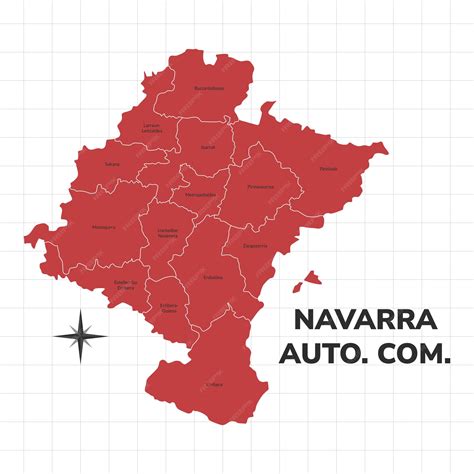 Mapa de la región de Navarra en España