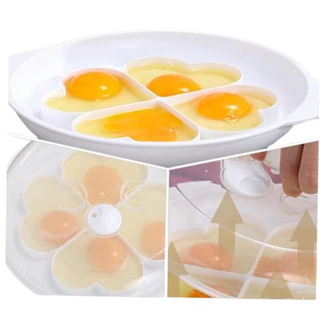 Diagrama de las partes de un recipiente para huevos en microondas