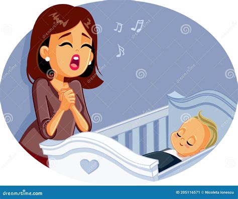 Imagen de una madre cantando una canción de cuna a su hijo