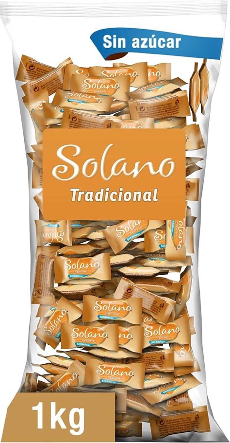 Tabla nutricional de caramelos Solano sin azúcar