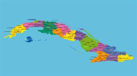 Mapa de Cuba con ingredientes típicos