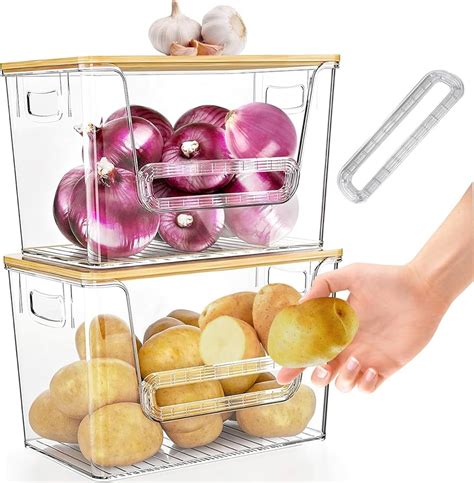 Cajas de almacenamiento de patatas y cebollas