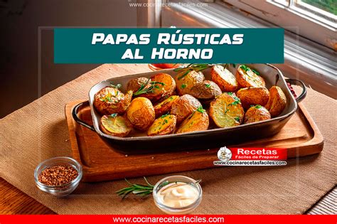 Infografía con los pasos para hacer papas rústicas al horno