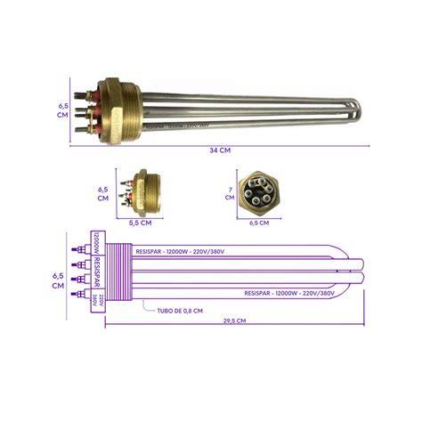 Diagrama de una resistencia tubular vulcanizada