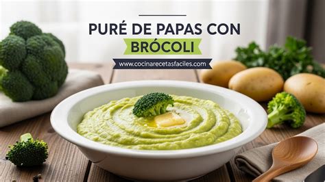Puré de brócoli servido con queso parmesano y crotones