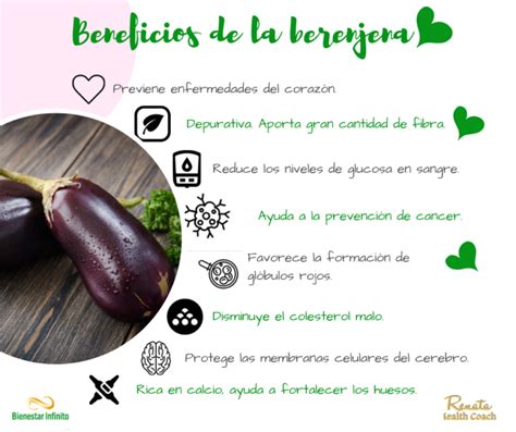 Infografía sobre los beneficios de la berenjena para el hígado
