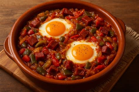 Plato de cocina tradicional extremeña con quesos y productos locales