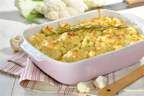 Coliflor gratinada con crema de leche