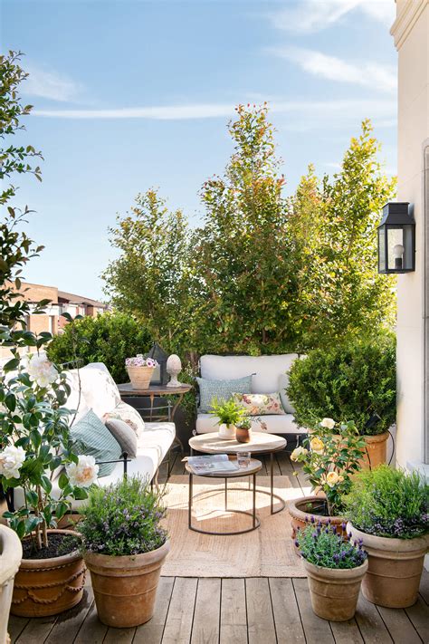 Terraza con macetas de tomates