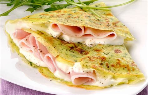 Crepes salados de jamón y queso sin lactosa