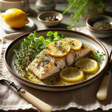 Pescado marinado en limón y hierbas