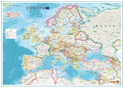 Mapa de Europa con rutas de envío