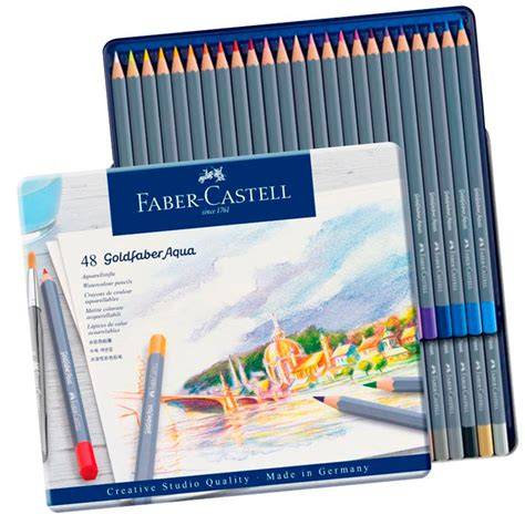 Lápices acuarelables Faber-Castell en uso, mostrando la transición de dibujo a acuarela