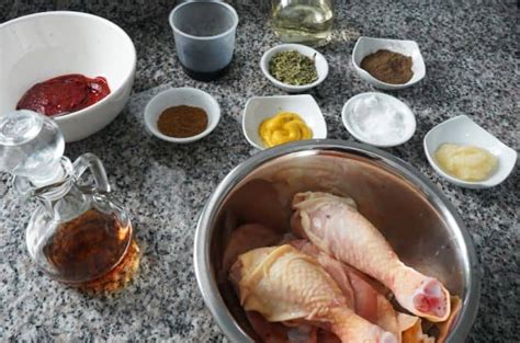 Ingredientes para pollo a la mostaza en olla