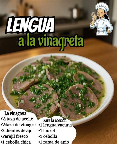 Capas de lengua en fuente con vinagreta y vegetales picados