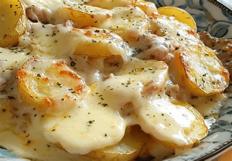 Capas de papas gratinadas
