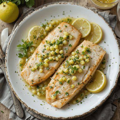 Salmón a la plancha con salsa de alcaparras