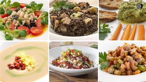 Variedad de platos con legumbres