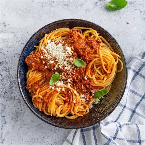 Espaguetis con salsa boloñesa vegana