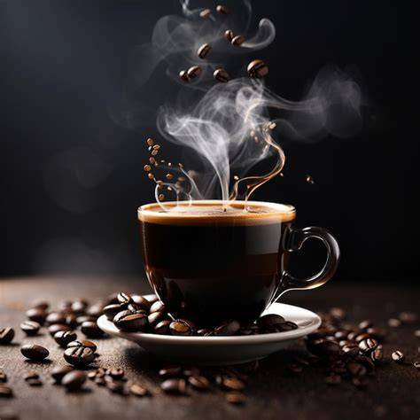 Taza de café humeante