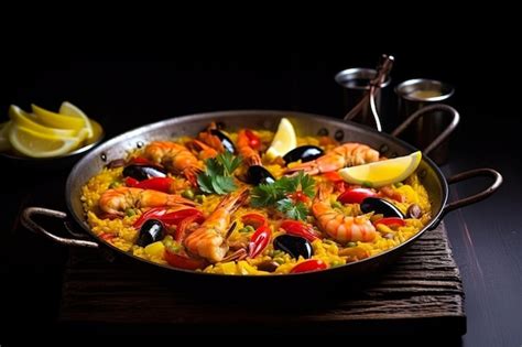 Plato de paella con azafrán
