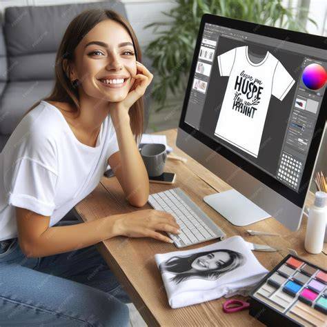 Persona diseñando una camiseta en un ordenador