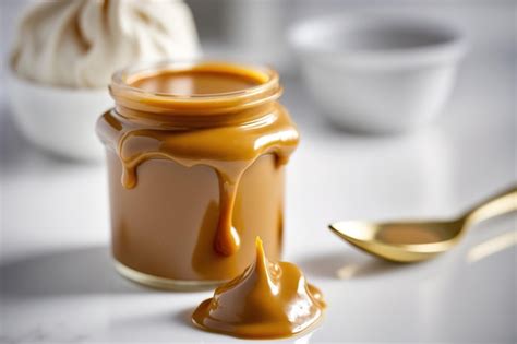 Dulce de boniato cremoso en un tarro de cristal