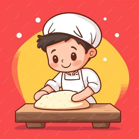 Imagen de un maestro panadero trabajando con masa