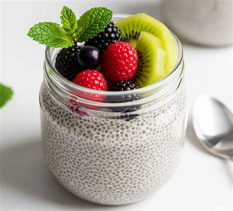 Pudin de chía decorado con frutas