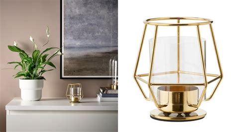 Portavelas de IKEA con diseño de hojas