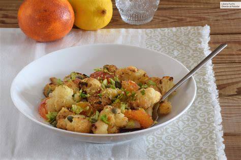 Ensalada de coliflor con naranja