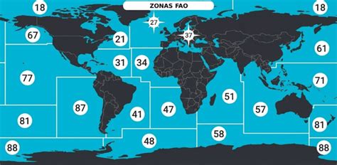 Mapa de la zona FAO 47 en el Atlántico Sur