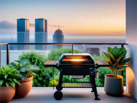 Parrilla eléctrica en un balcón de apartamento