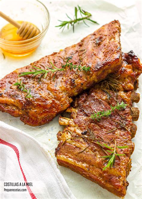 Costillas de cordero asadas con glaseado de miel y mostaza