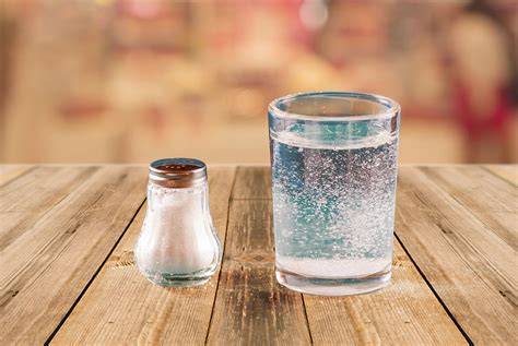 Recipiente con agua y sal para salmuera de pollo