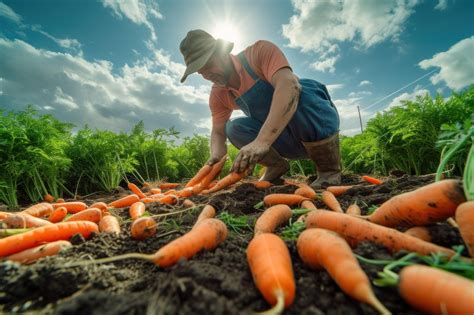 Agricultor con una zanahoria gigante