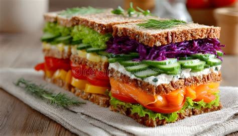 variedad de bocadillos vegetales con ingredientes frescos y mayonesa