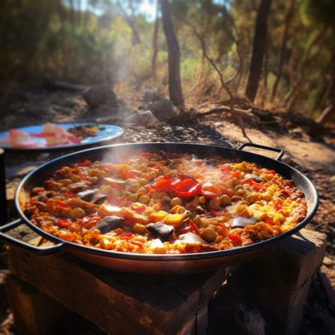 Imagen de una paella gigante tradicional al aire libre