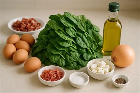Ingredientes frescos para merluza y espinacas