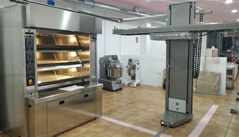 esquema técnico de un horno de panadería industrial