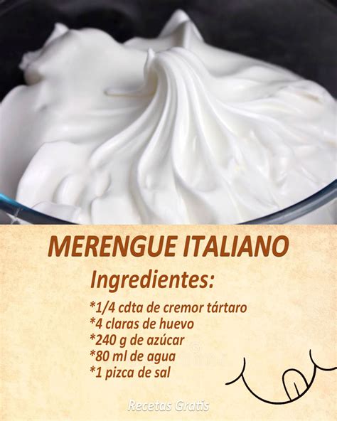 Ingredientes para merengue: claras de huevo, azúcar, cremor tártaro, extracto de vainilla