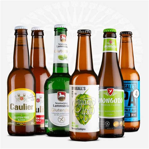 variedad de cervezas sin gluten en un estante