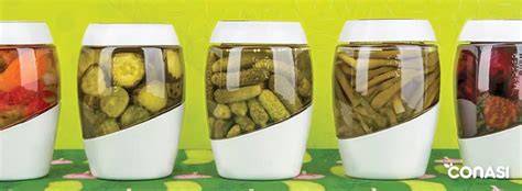 Vegetales fermentados en los tarros Mortier Pilon