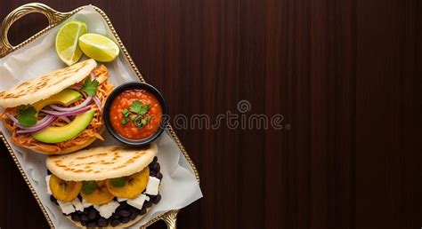 Ilustración de arepas tradicionales sobre una superficie de madera