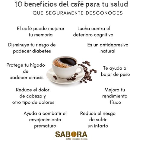 infografía con los beneficios del café para la salud