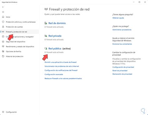 Configuración de reglas de firewall para acceso a servicios