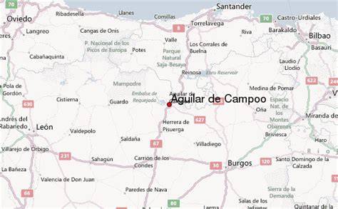 Mapa de España con Aguilar de Campoo destacado