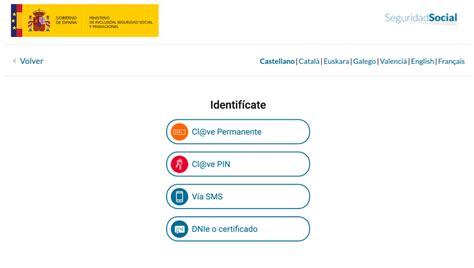 Captura de pantalla de la Sede Electrónica de la Seguridad Social