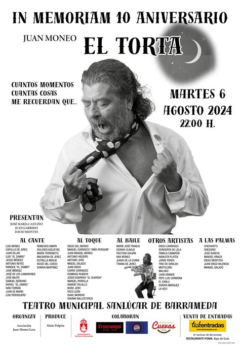 Cartel del homenaje a Juan Moneo 'El Torta' en Sanlúcar