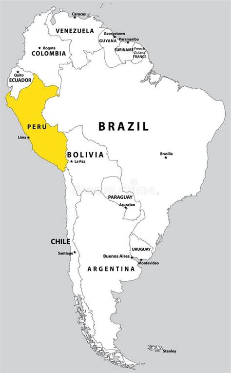 Mapa de Sudamérica destacando Perú y Colombia